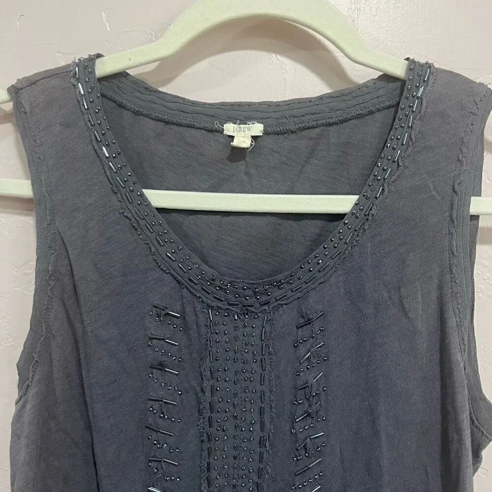 J. Crew grey Beaded Tank - Picture 2 of 8